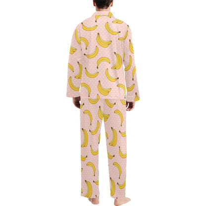 Banana Pattern Print Design BA06 Men's Long Pajama Set