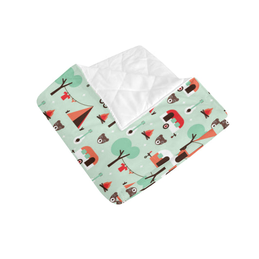 Camper Tent Pattern Print Design 01 Premium Quilt