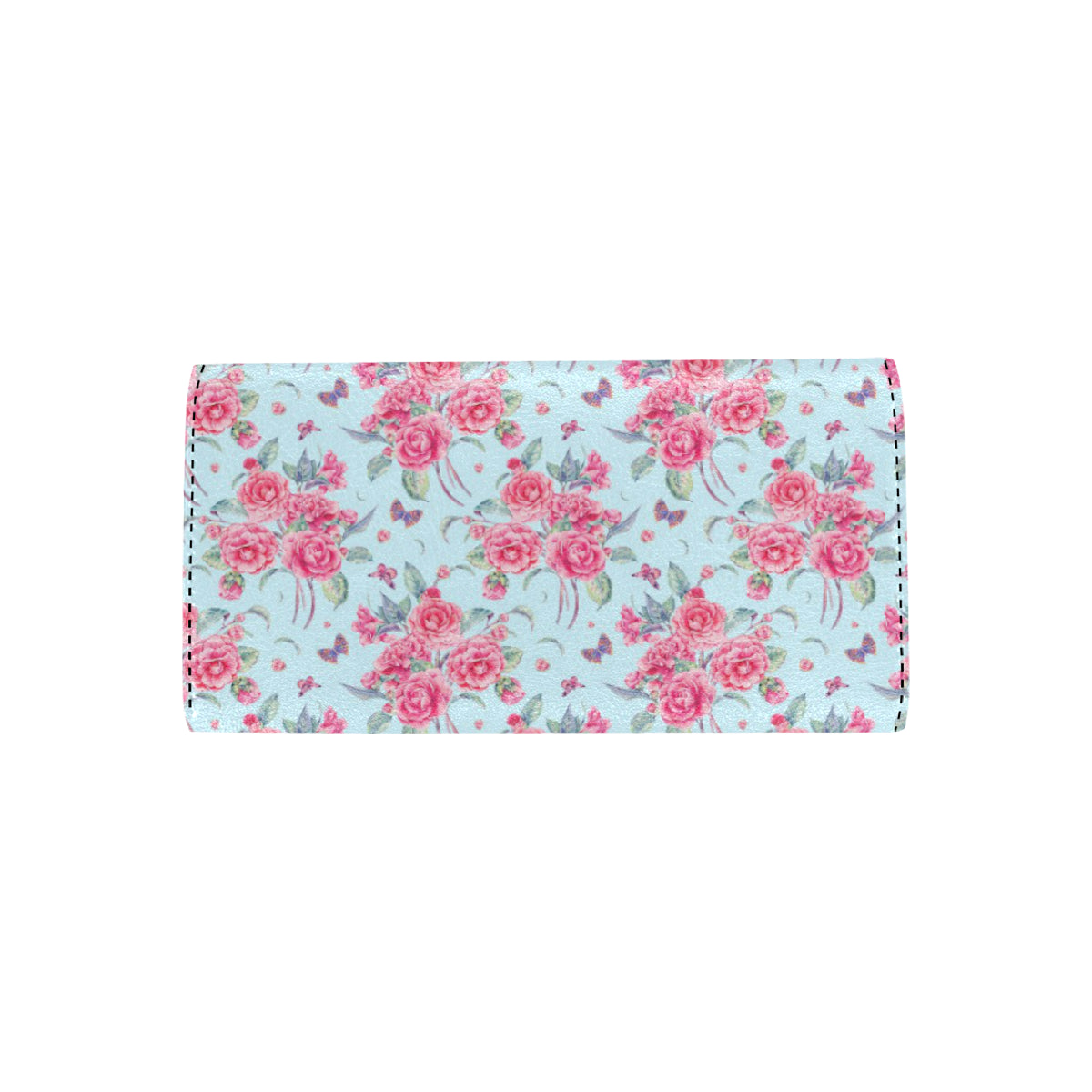 Camellia Pattern Print Design 01 Women's Trifold Wallet