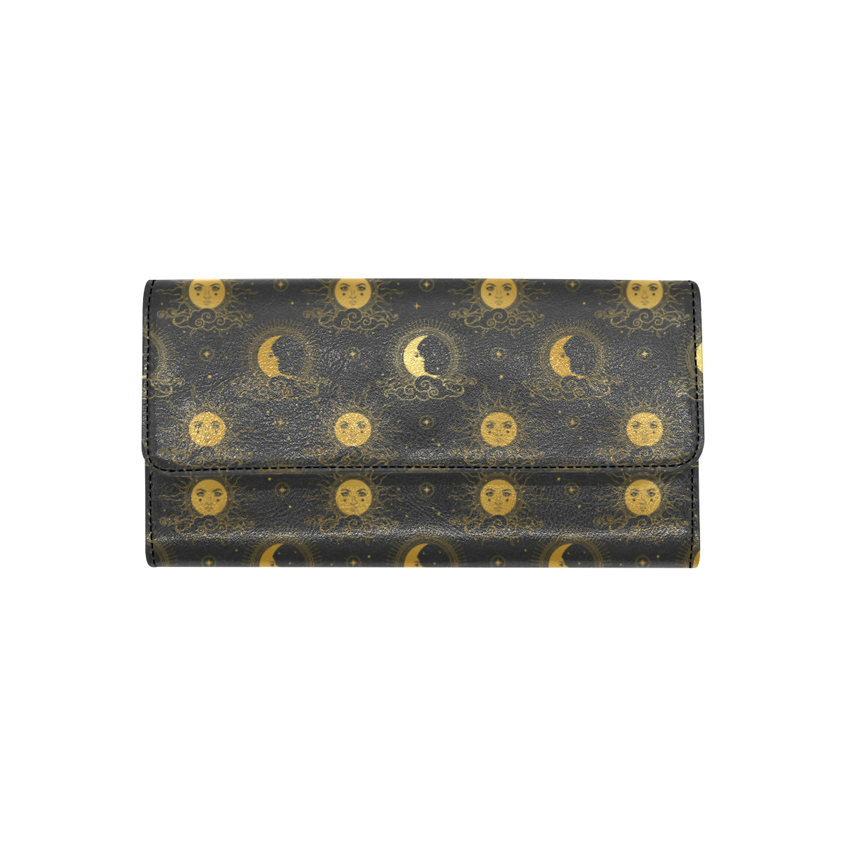 Celestial Moon Sun Pattern Print Design 05 Women's Trifold Wallet