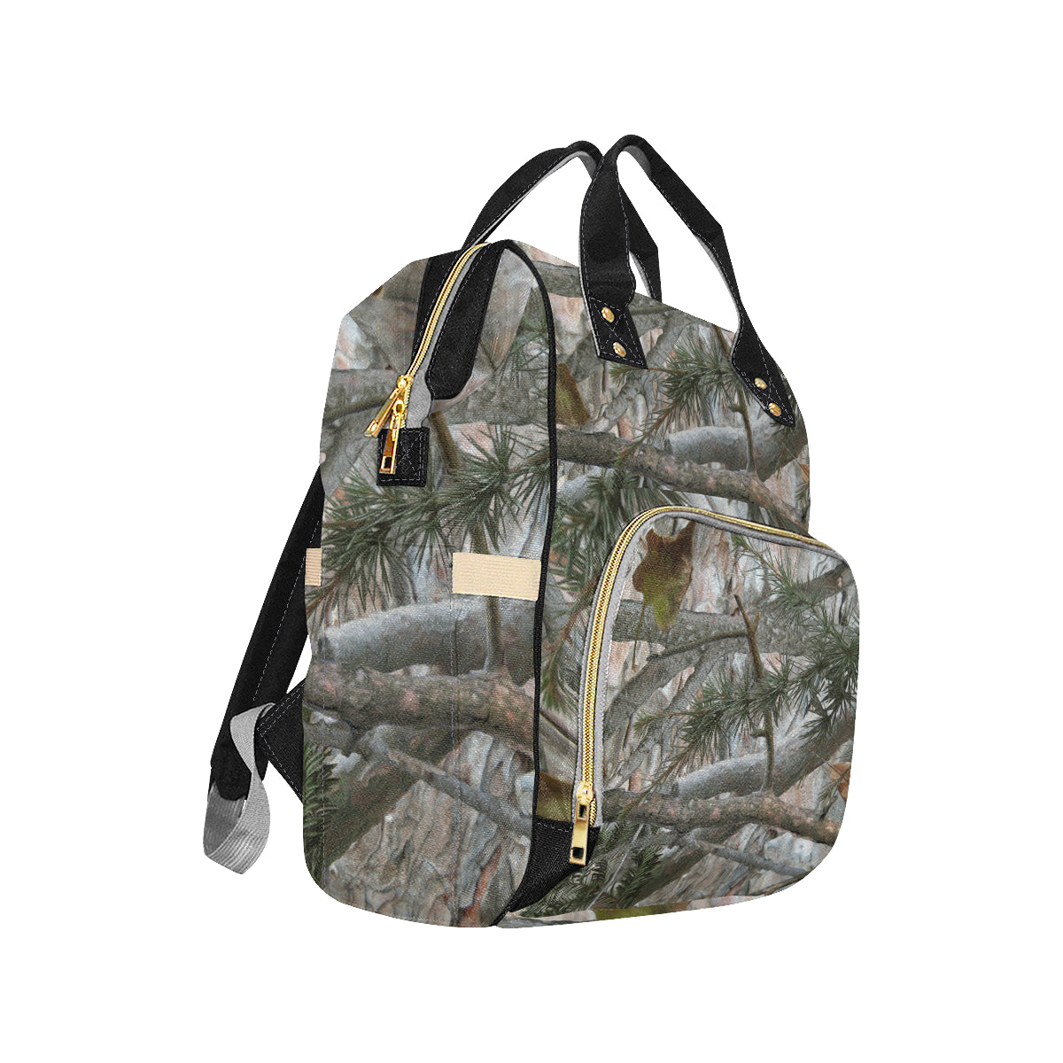 Camo Realistic Tree Forest Pattern Diaper Bag Backpack