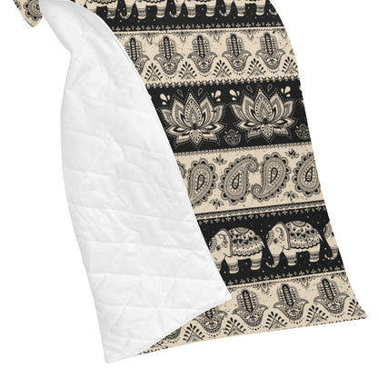 Elephant Hansa Lotus Pattern Premium Quilt