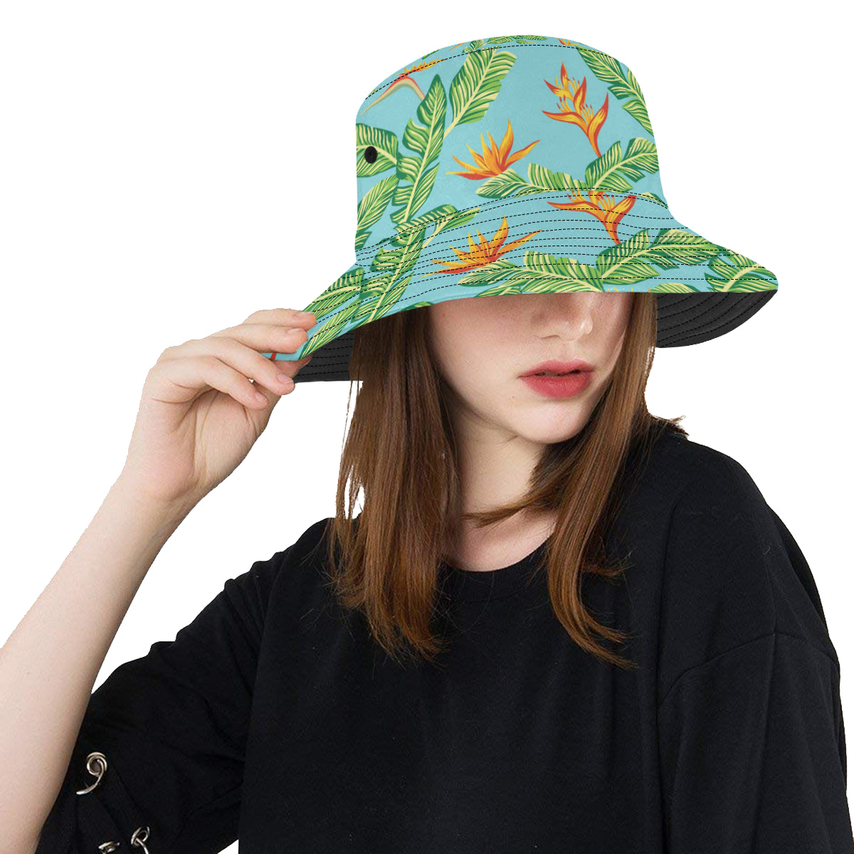 Bird Of Paradise Pattern Print Design BOP04 Unisex Bucket Hat