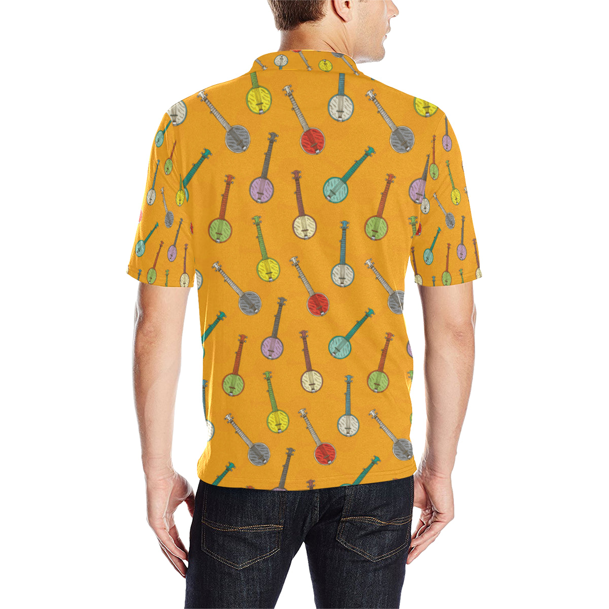 Banjo Pattern Print Design 02 Men Polo Shirt