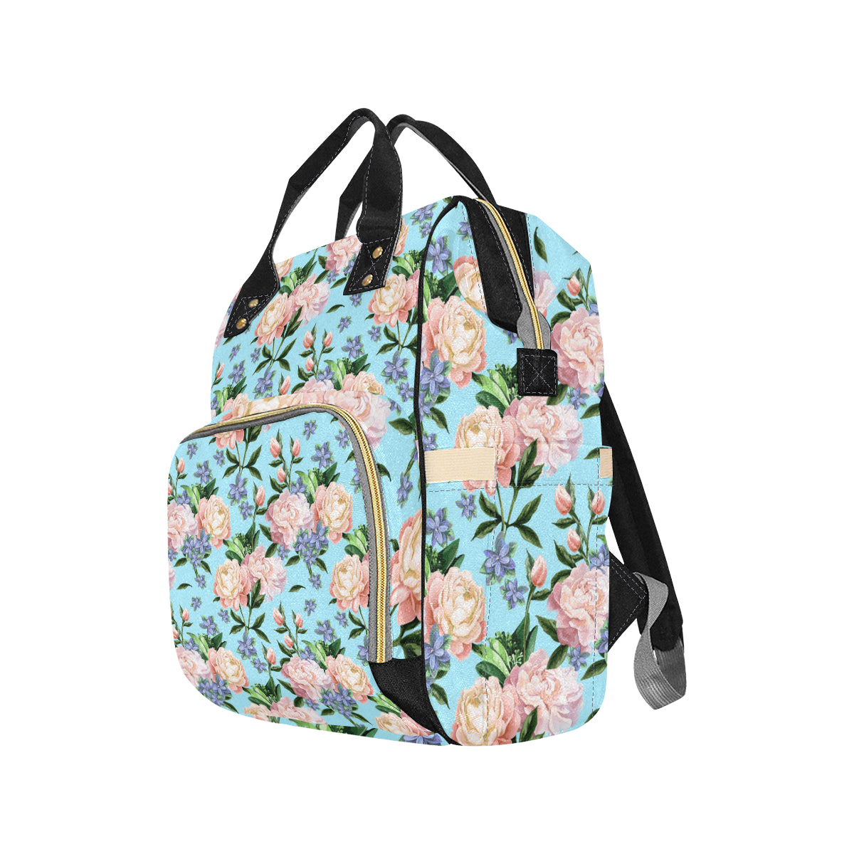 Peony Pattern Print Design PE02 Diaper Bag Backpack