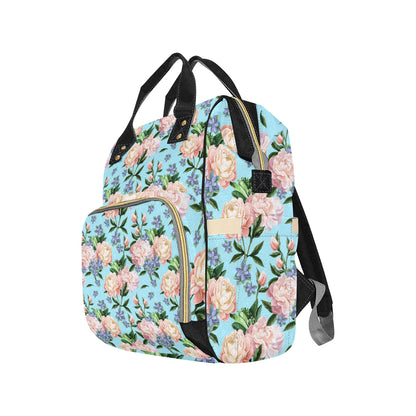 Peony Pattern Print Design PE02 Diaper Bag Backpack