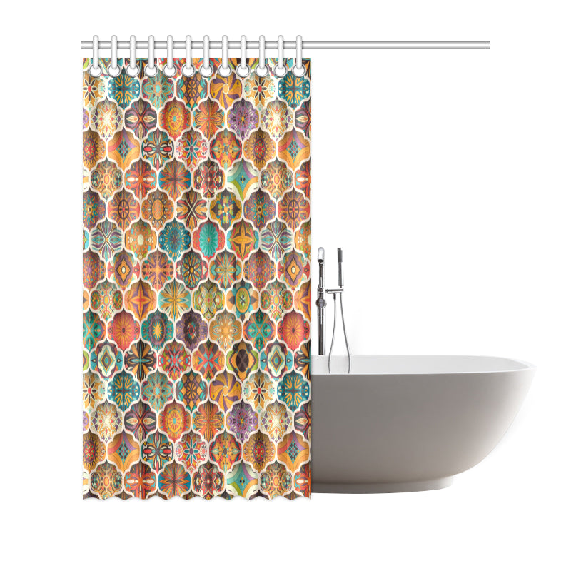 Mandala Mosaic Themed Design Print Shower Curtain