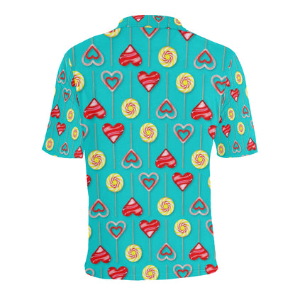 Lollipop Pattern Print Design LL06 Men Polo Shirt