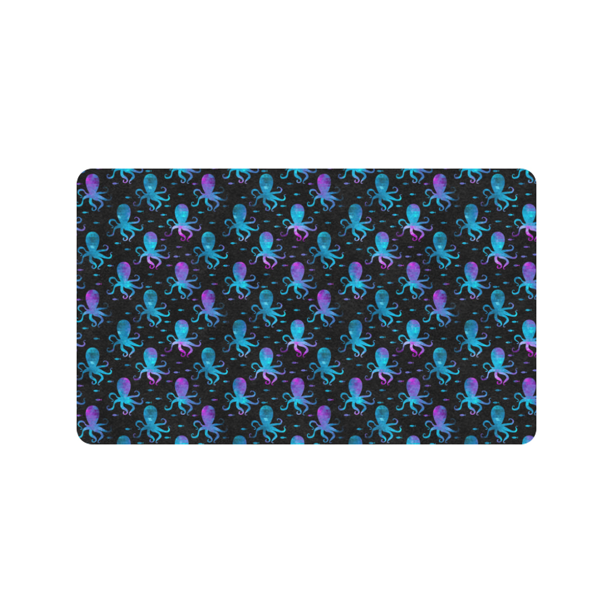 Octopus Blue Design Print Themed Rubber Doormat