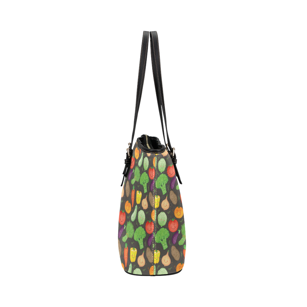 Vegan Funny Themed Design Print Leather Tote Bag