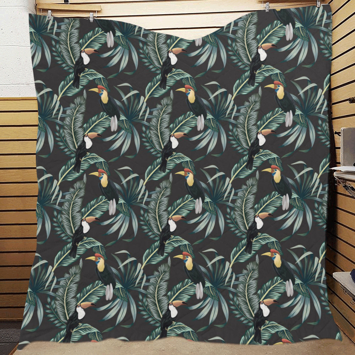 Rainforest Pattern Print Design RF06 Premium Quilt