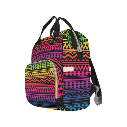 Rainbow Tribal Pattern Print Design A02 Diaper Bag Backpack