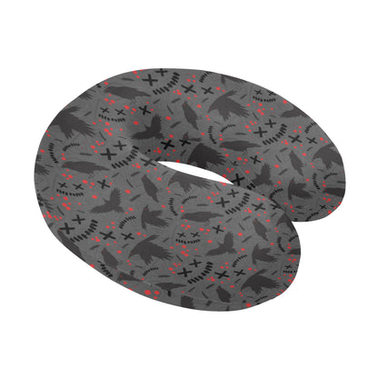 Crow Pattern Print Design 02 U-Shaped Travel Neck Pillow