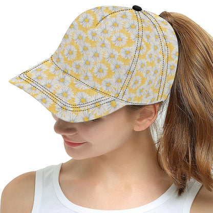 Daisy Yellow Watercolor Print Pattern Snapback Cap