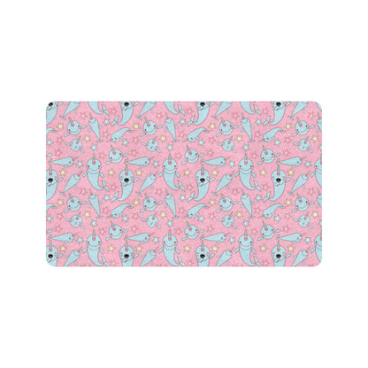 Narwhal Cartoon Cute Print Rubber Doormat