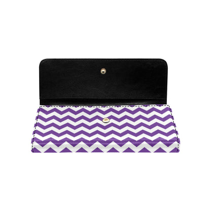 Chevron Purple Pattern Print Design 03 Women's Trifold Wallet