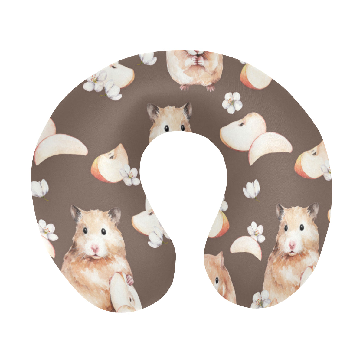 Hamster Pattern Print Design 03 U-Shaped Travel Neck Pillow