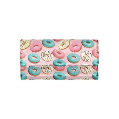 Donut Pattern Print Design DN06 Women's Trifold Wallet