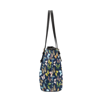 Butterfly Beautiful Print Pattern Leather Tote Bag