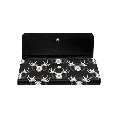 Moose Pattern Print Design 02 Women's Trifold Wallet