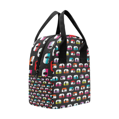 Camper Caravan Pattern Insulated Lunch Bag