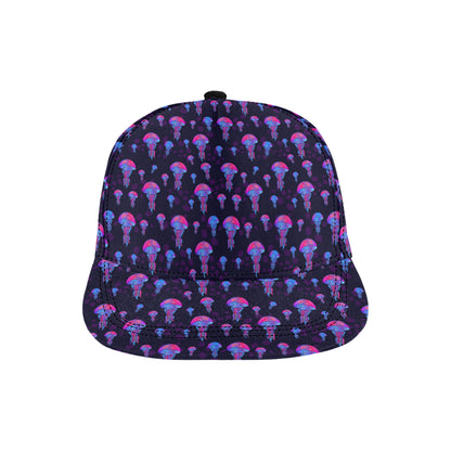 Jellyfish Neon Print Snapback Cap