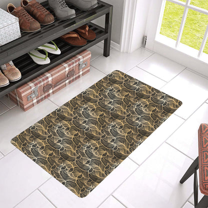 Elegant Gold leaf Print Rubber Doormat