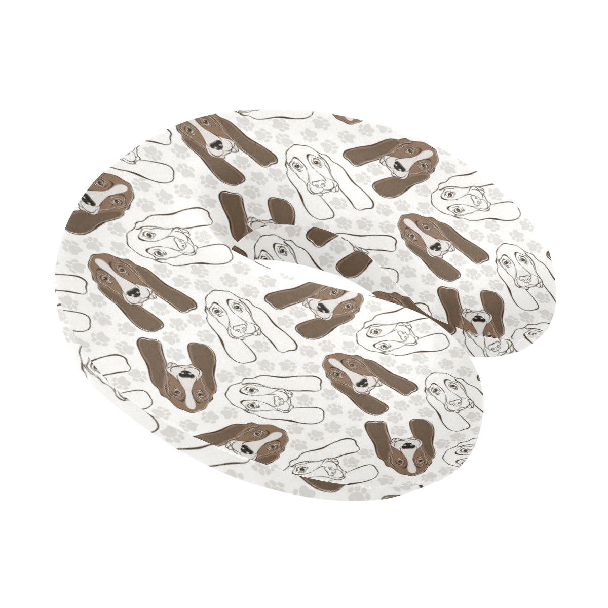 Basset Hound Pattern Print Design 01 U-Shaped Travel Neck Pillow