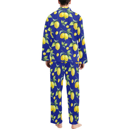 Lemon Pattern Print Design LM06 Men's Long Pajama Set