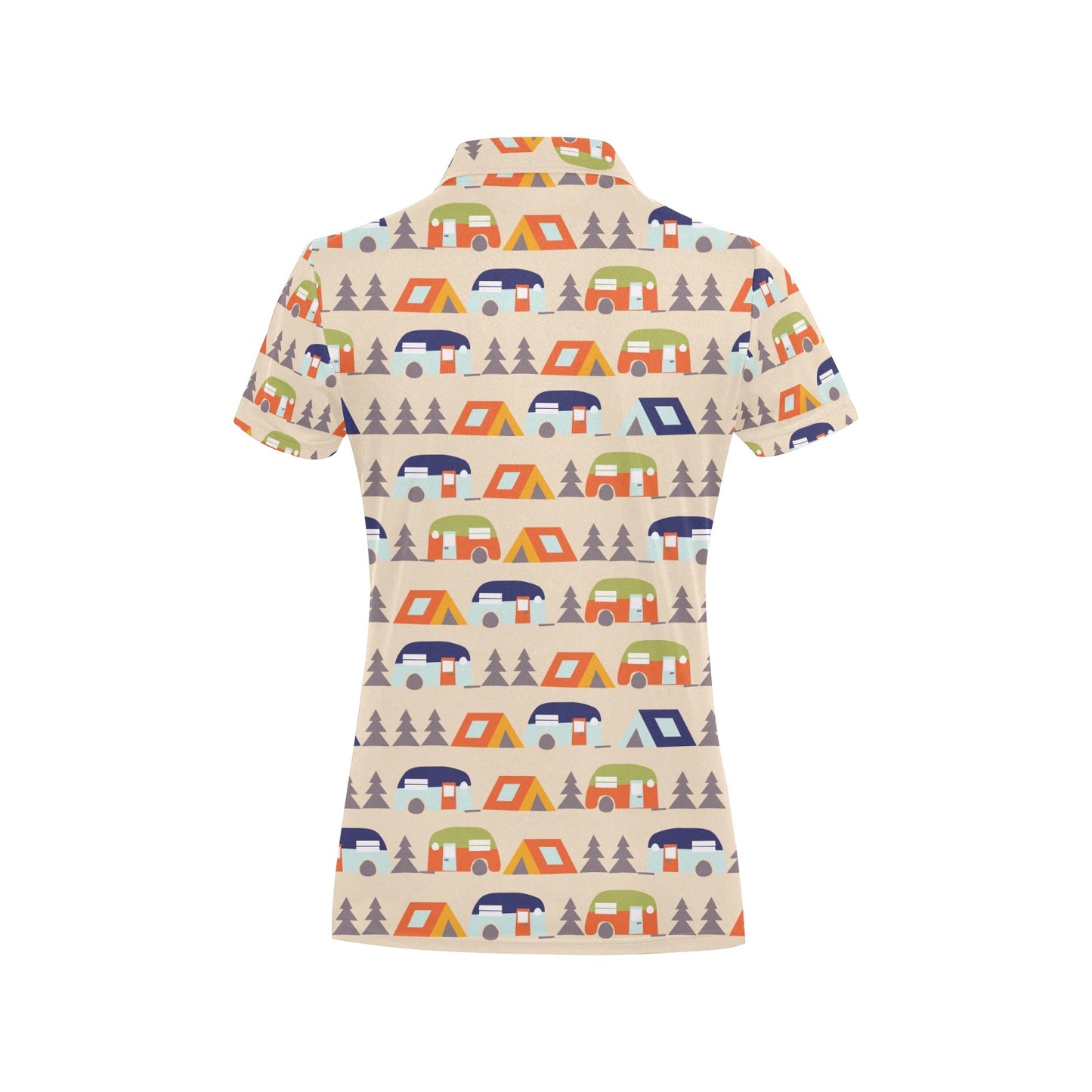 Camper Tent Pattern Print Design 03 Women's Polo Shirt