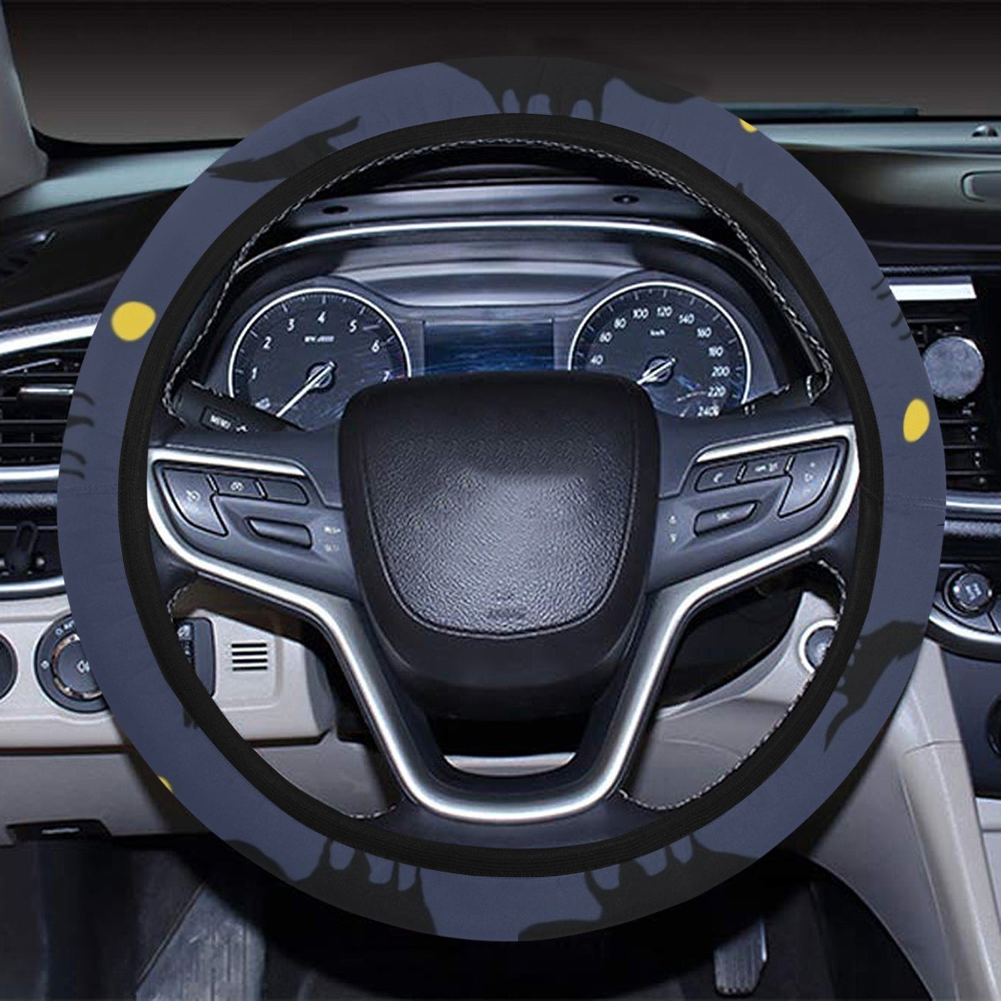 Wolf Print Design LKS301 Steering Wheel Cover with Elastic Edge