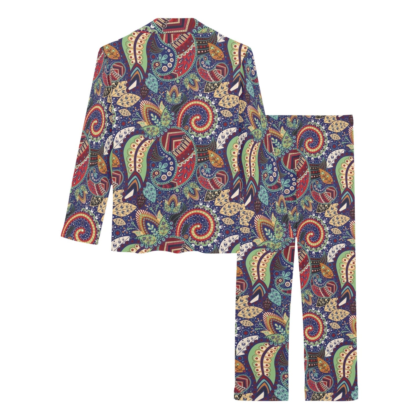 Paisley Boho Pattern Print Design A03 Women's Long Pajama Set