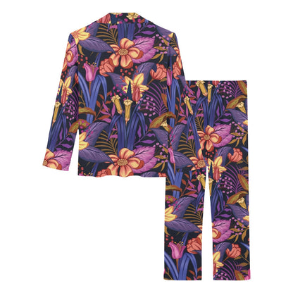 Lily Pattern Print Design LY016 Women's Long Pajama Set