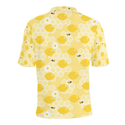 Honey Bee Honeycomb Print Design LKS3010 Men Polo Shirt