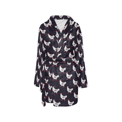 Chicken Pattern Print Design 03 Women's Fleece Robe