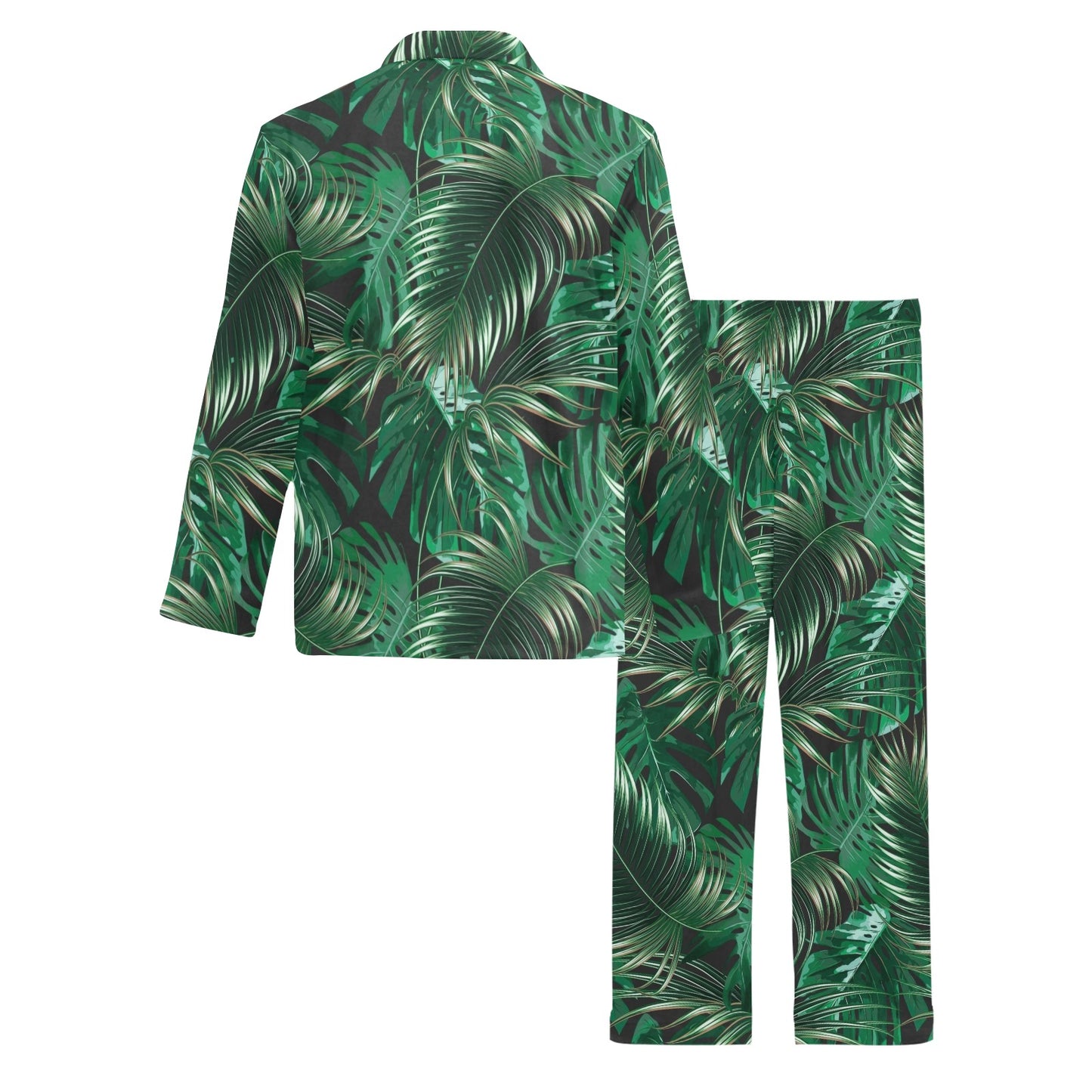 Tropical Flower Pattern Print Design TF012 Men's Long Pajama Set