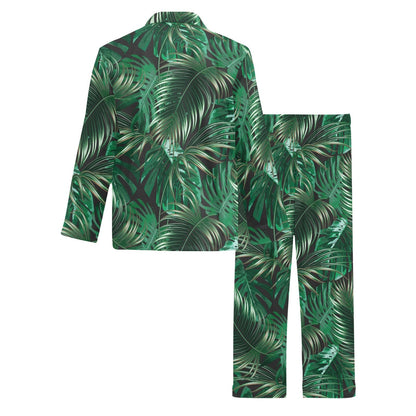 Tropical Flower Pattern Print Design TF012 Men's Long Pajama Set