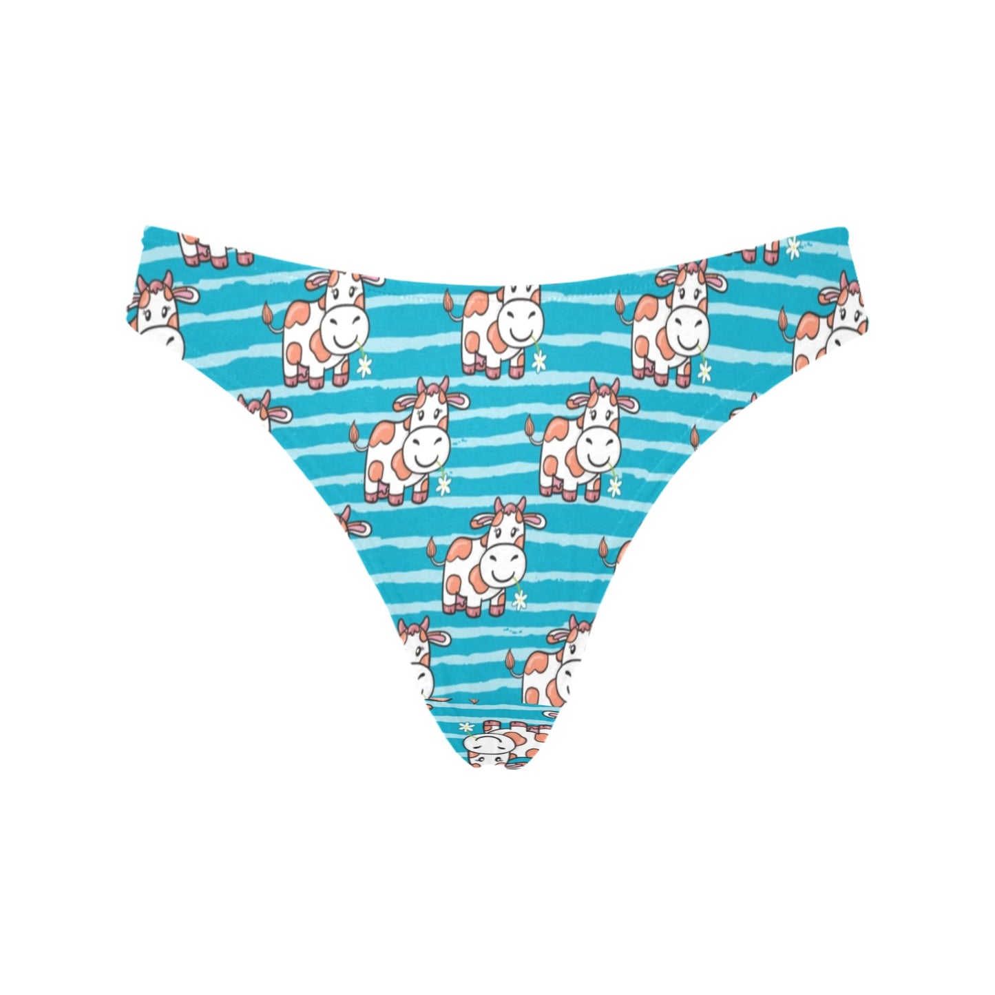 Cow Cute Print Pattern Women's Thongs