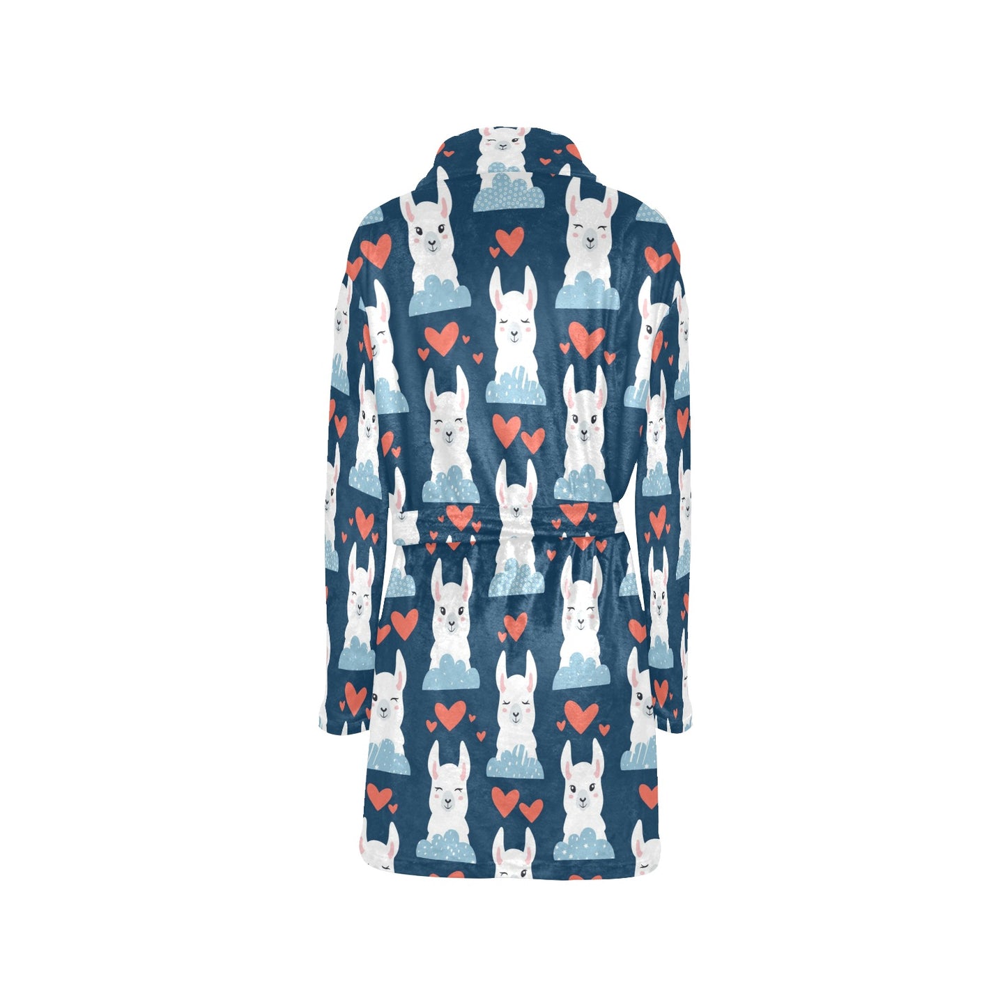 Alpaca Love Pattern Print Design 05 Women's Fleece Robe