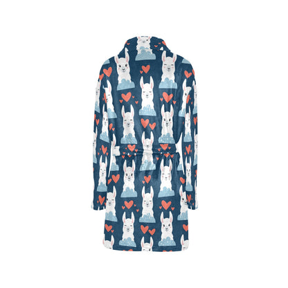 Alpaca Love Pattern Print Design 05 Women's Fleece Robe