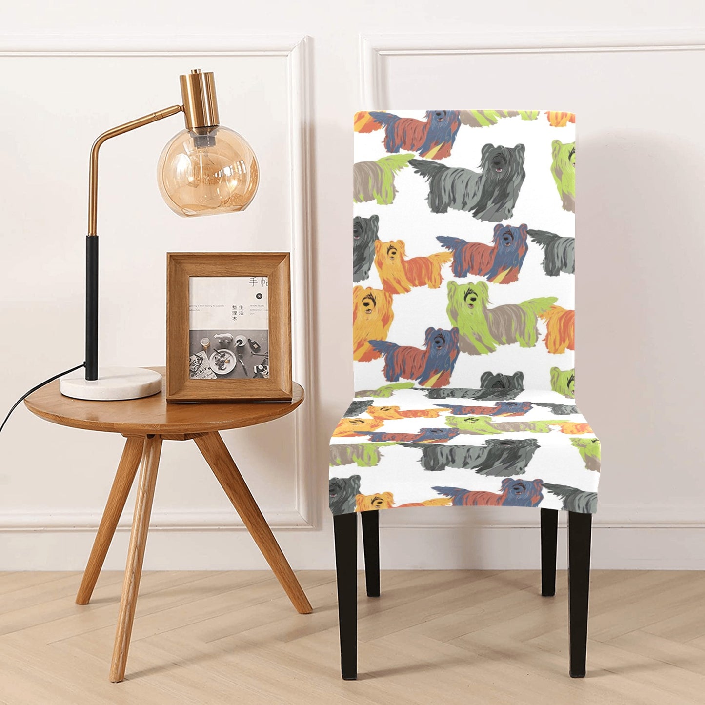 Skye Terriers Print Design LKS301 Dining Chair Slipcover
