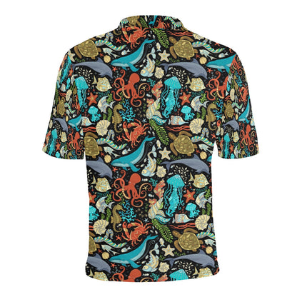 Underwater Animal Print Design LKS301 Men Polo Shirt