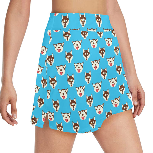 Siberian Huskies Print Design LKS306 17" Golf & Pickleball Skort with Pockets