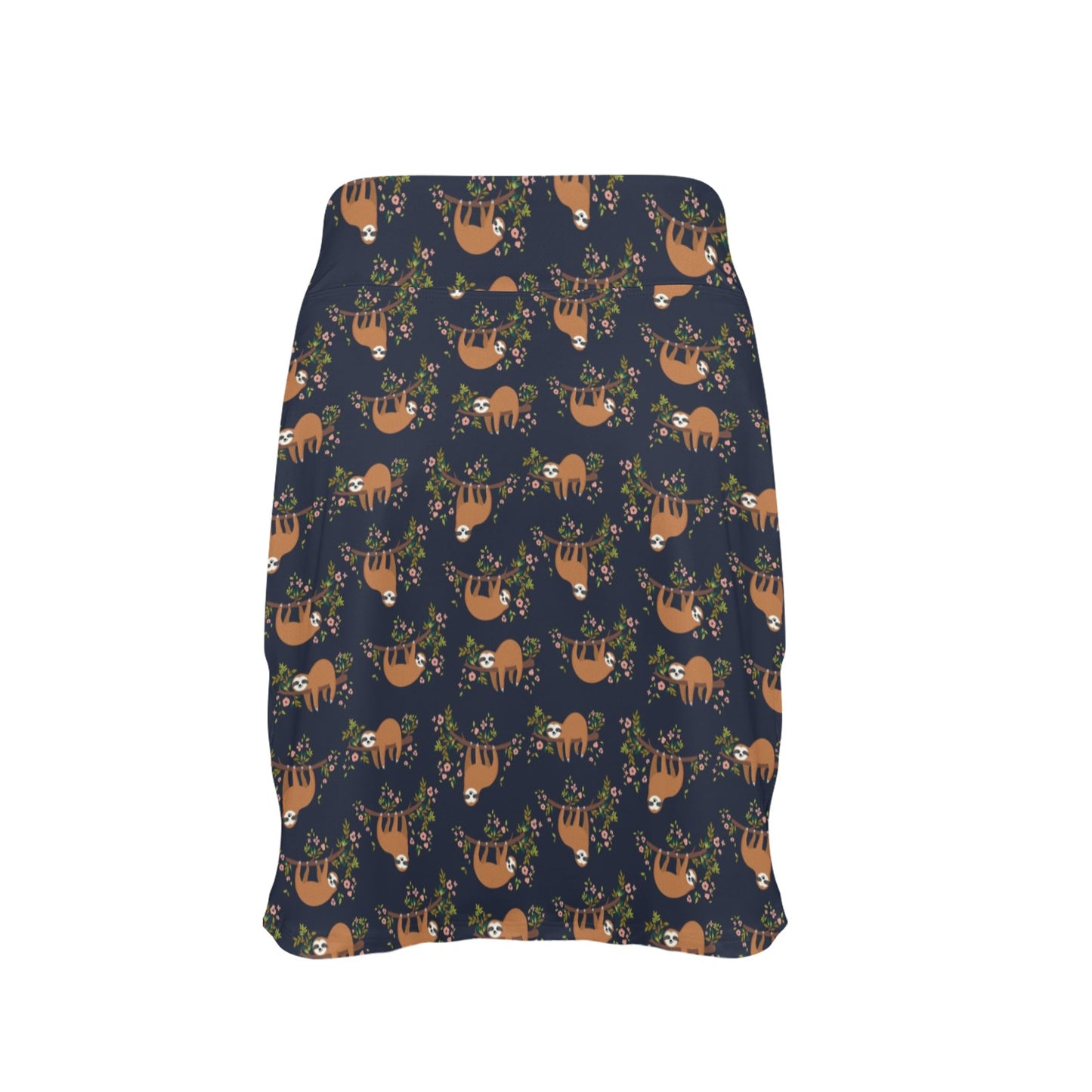 Sloth flower Design Themed Print 17" Golf & Pickleball Skort with Pockets