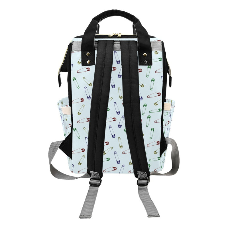 Safety Pin Print Design LKS303 Diaper Bag Backpack