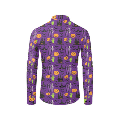 Halloween Print Design LKS403 Men's Long Sleeve Dress Shirt