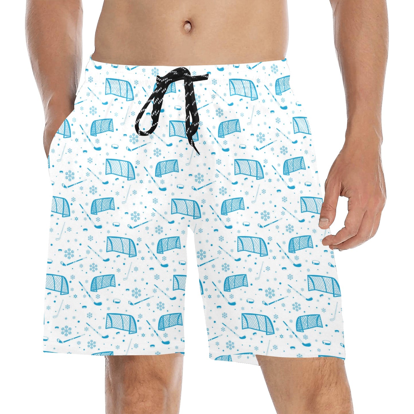 Hockey Print Design LKS303 Men's Swim Trunks Beach Shorts