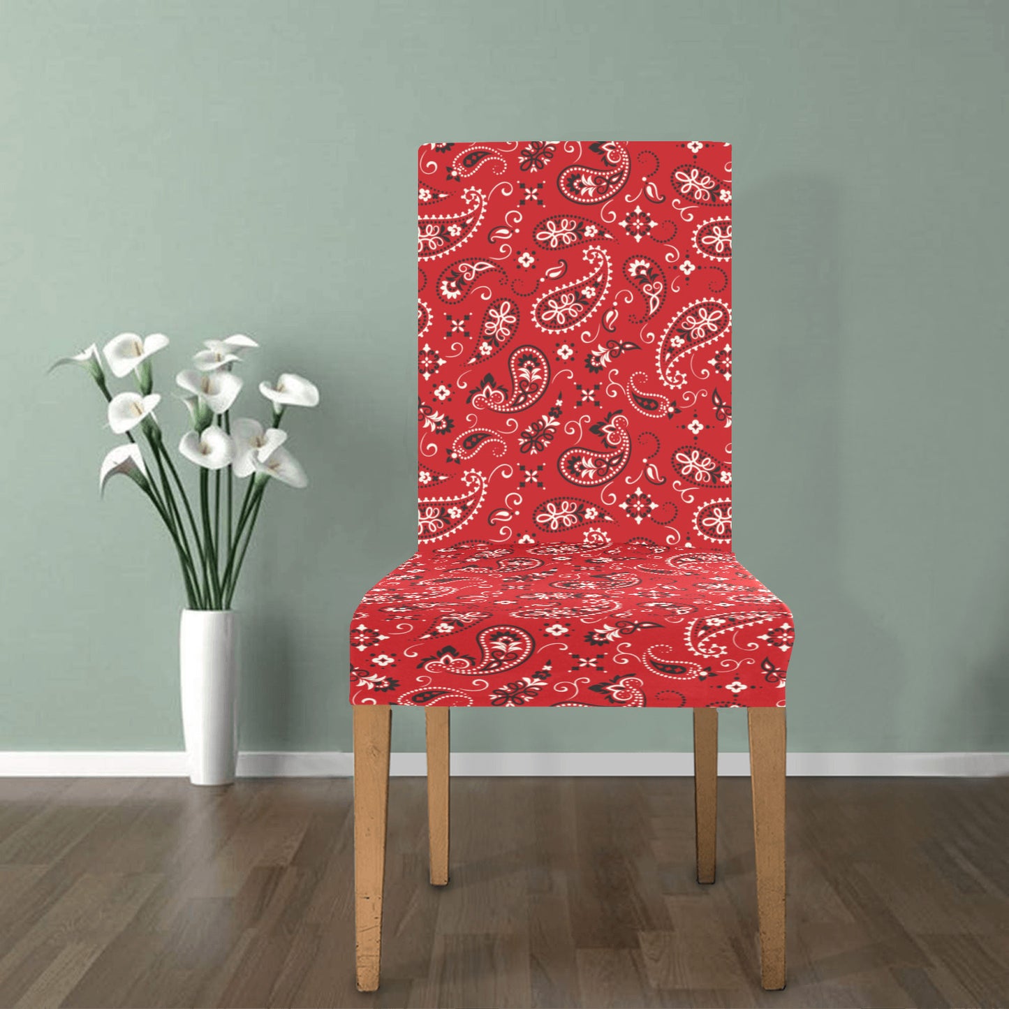 Bandana Paisley Red Print Design LKS3011 Dining Chair Slipcover
