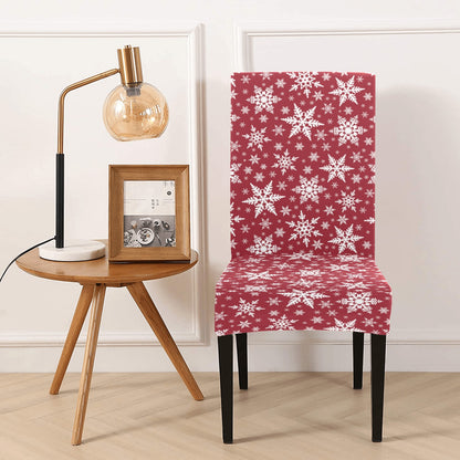 Snowflake Red Print Design LKS302 Dining Chair Slipcover
