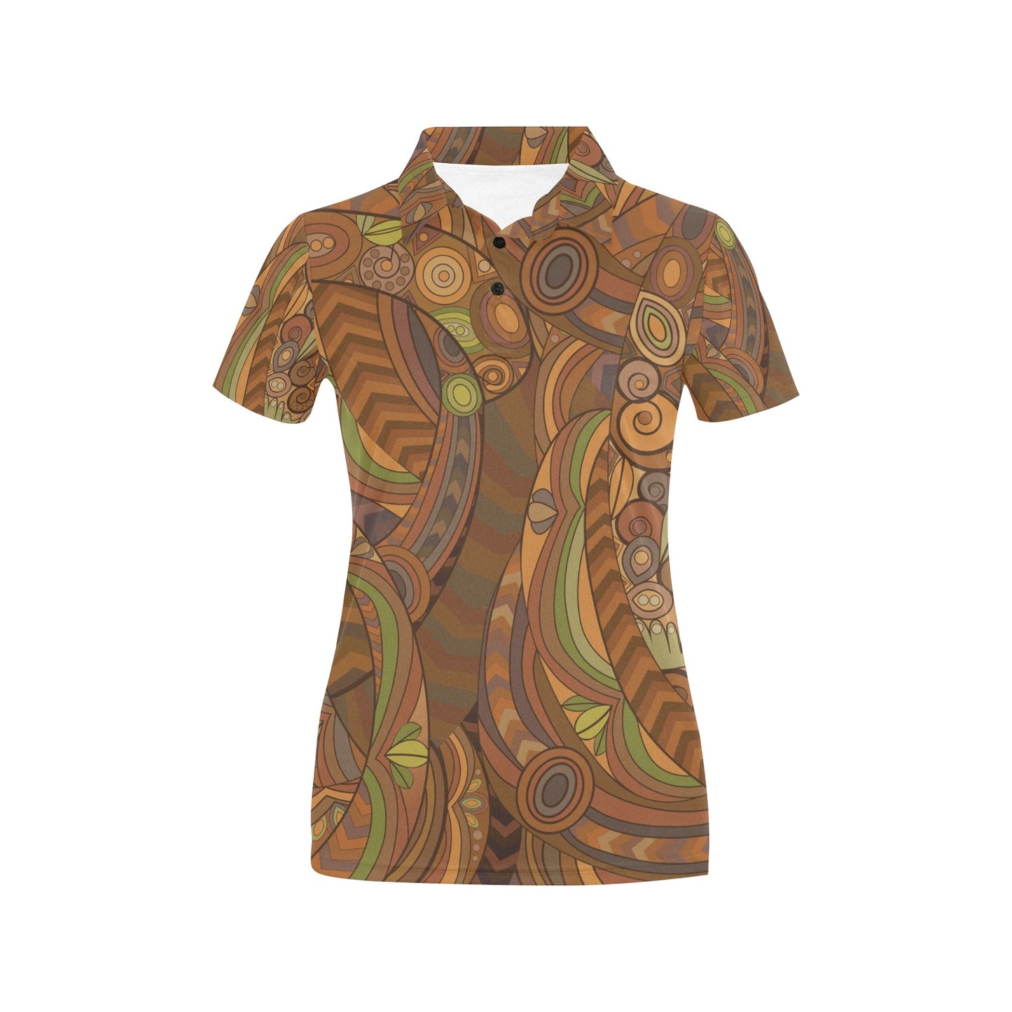 Maori Ornament Design Print Women's Polo Shirt